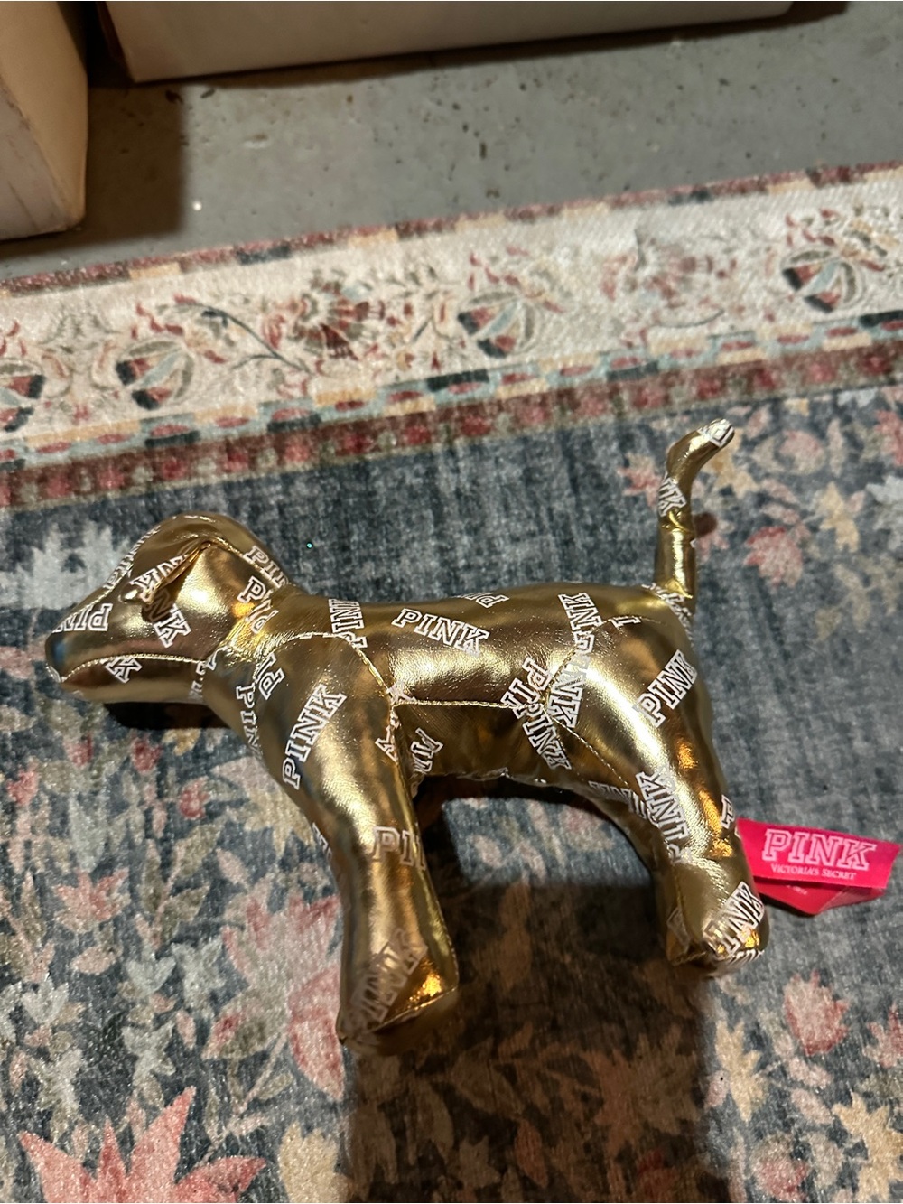 PINK Victoria's Secret Branded Gold Dog Figurine - Picture 3 of 5